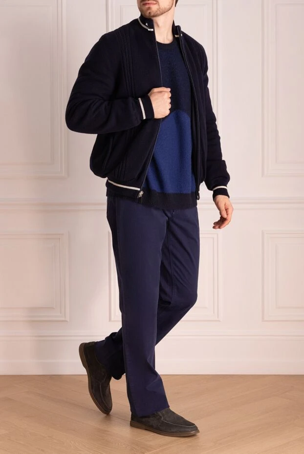 Hettabretz man wool and cashmere jacket blue for men купить с ценами и фото 146945 - photo 2