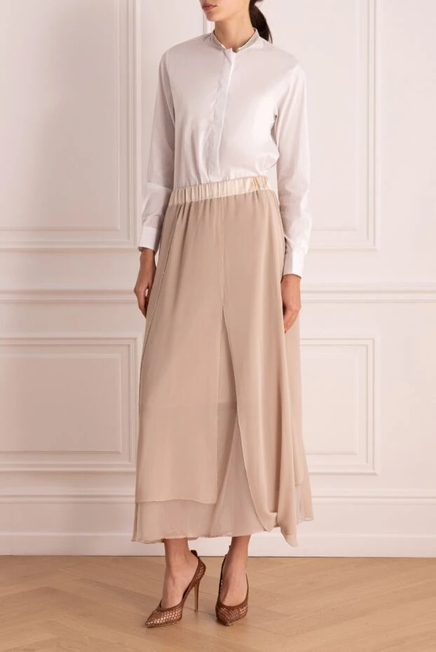 Peserico woman beige polyester skirt for women купить с ценами и фото 146968 - photo 2