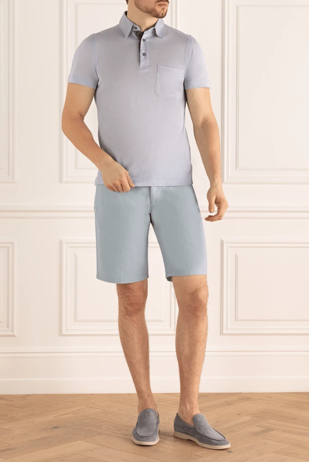 Armani man cotton and polyester shorts blue for men купить с ценами и фото 147021 - photo 2