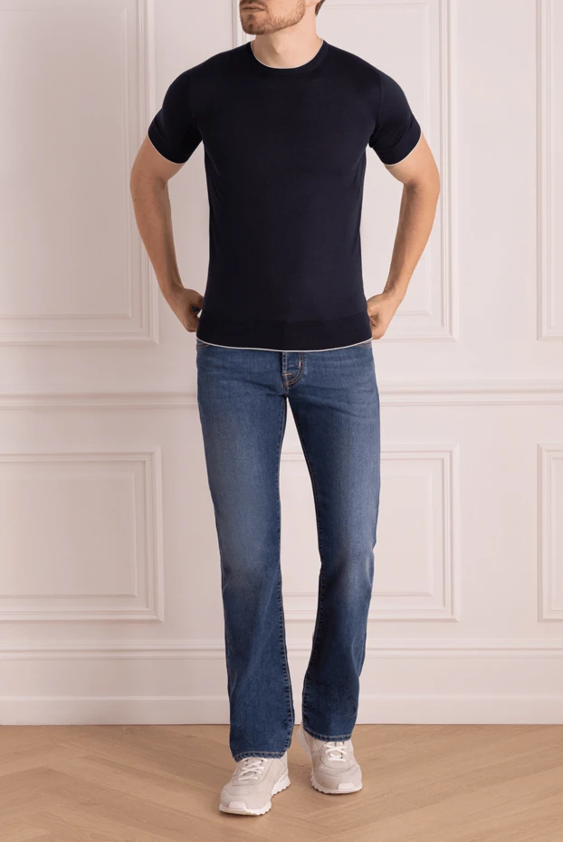 Jacob Cohen man cotton and elastane blue jeans for men купить с ценами и фото 147029 - photo 2