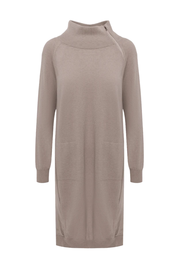 Peserico woman beige wool and silk dress for women купить с ценами и фото 147092 - photo 1