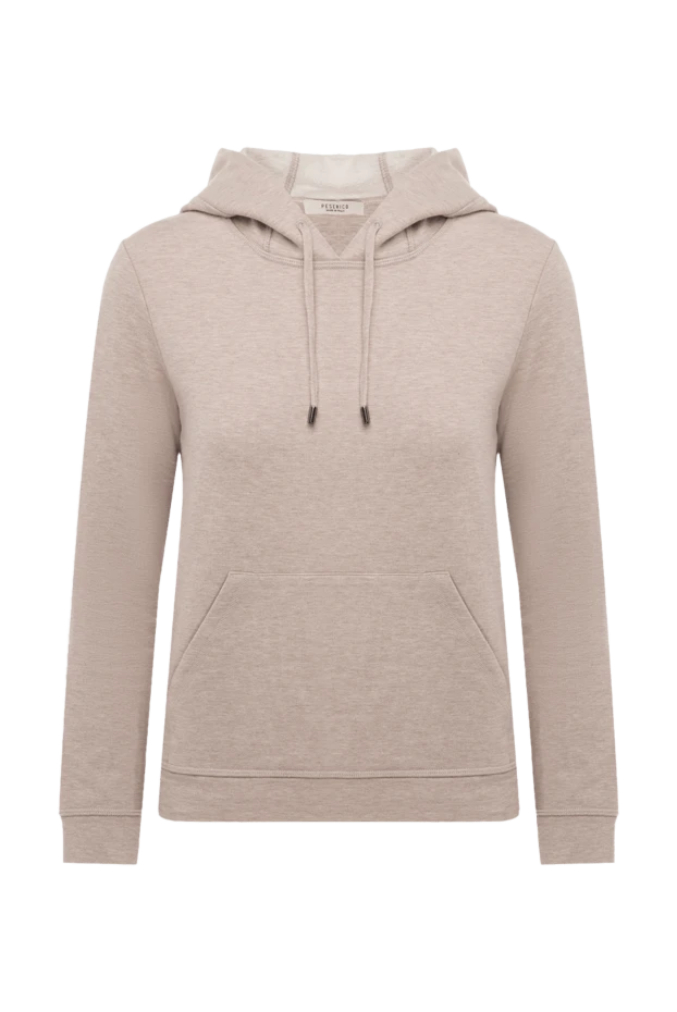 Peserico woman beige women's cotton and elastane hoodie купить с ценами и фото 147115 - photo 1