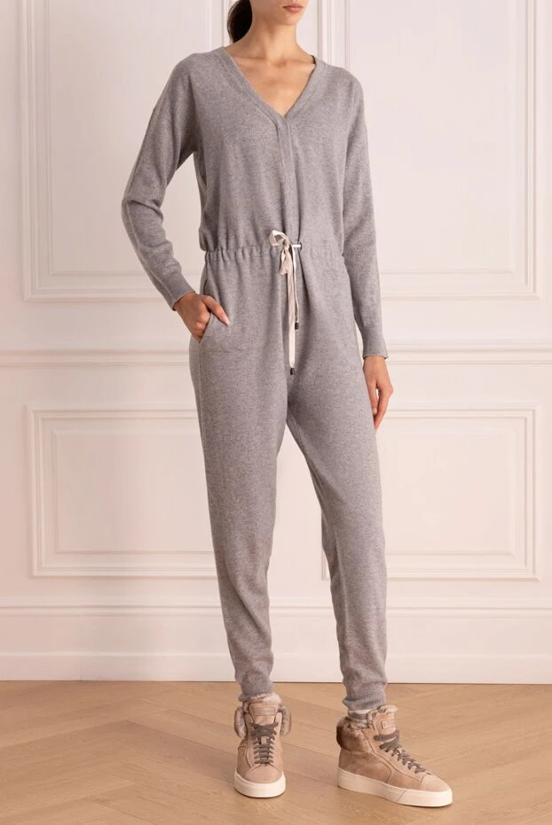 Peserico woman women's gray wool and silk jumpsuit купить с ценами и фото 147138 - photo 2