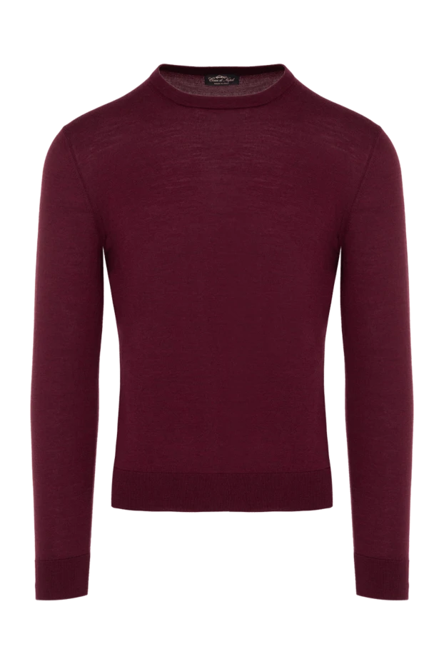 Cesare di Napoli man wool jumper burgundy for men купить с ценами и фото 147156 - photo 1