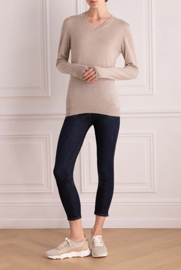 Cashmere & Silk Milano woman beige jumper for women купить с ценами и фото 147162 - photo 2