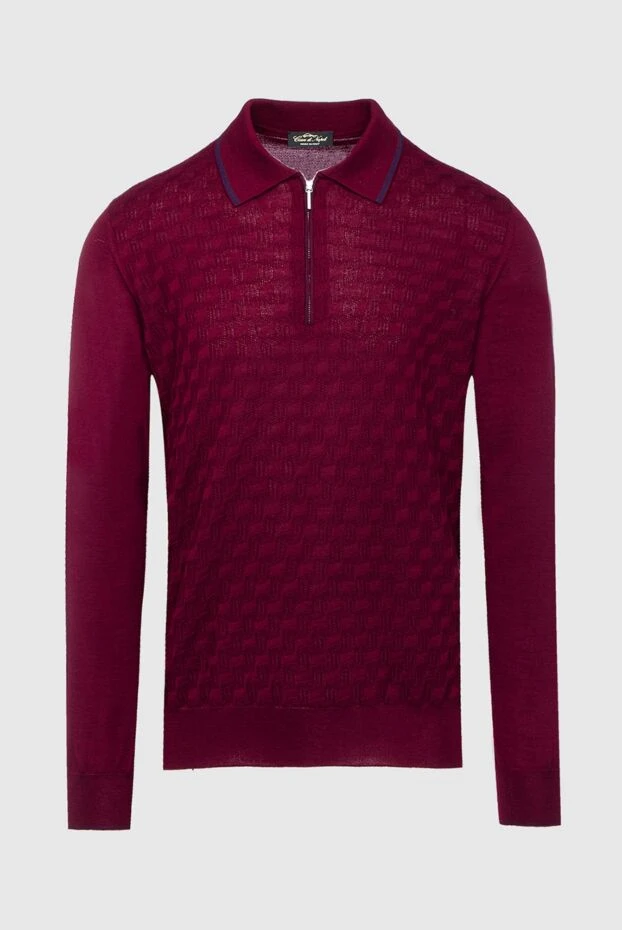 Cesare di Napoli man long sleeve polo in silk and cashmere burgundy for men купить с ценами и фото 147202 - photo 1