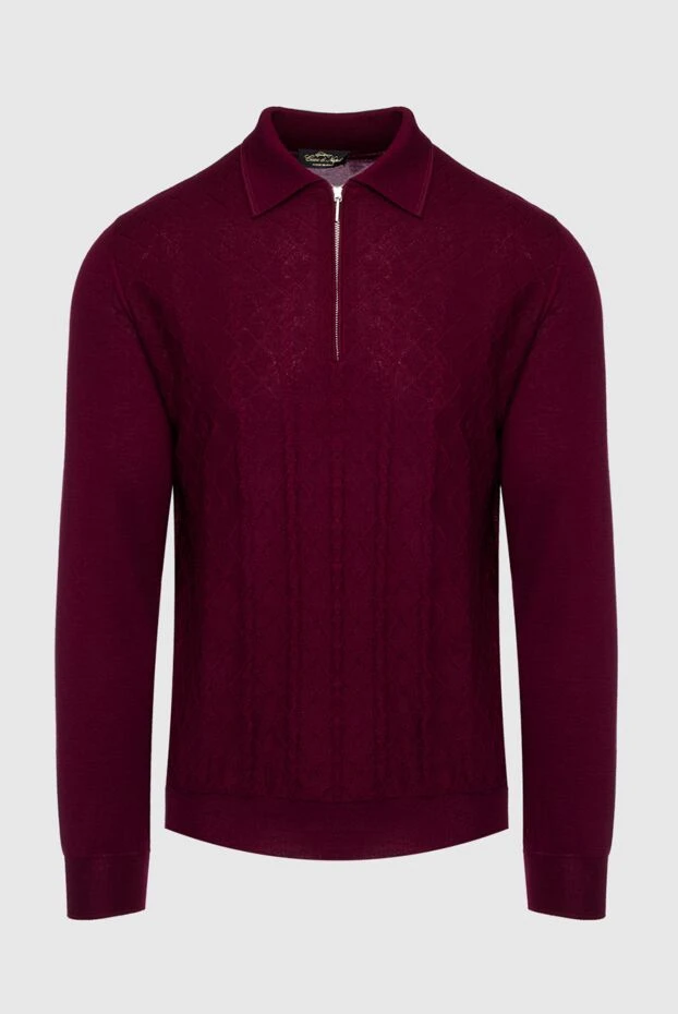 Cesare di Napoli man long sleeve polo in silk and cashmere burgundy for men купить с ценами и фото 147203 - photo 1