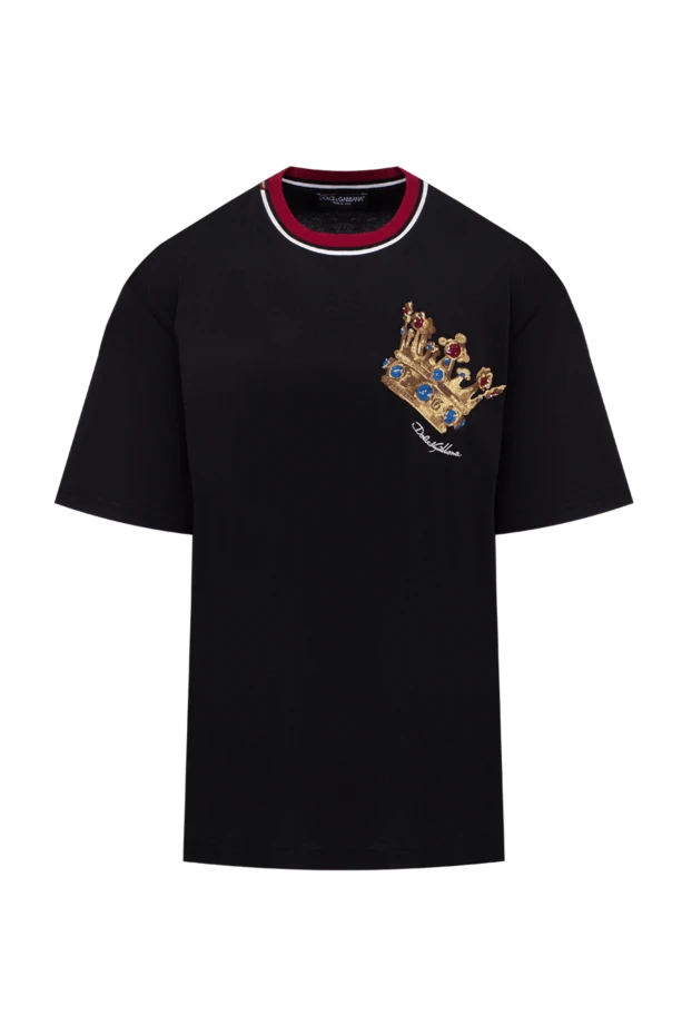 Dolce & Gabbana man black cotton t-shirt for men купить с ценами и фото 147216 - photo 1