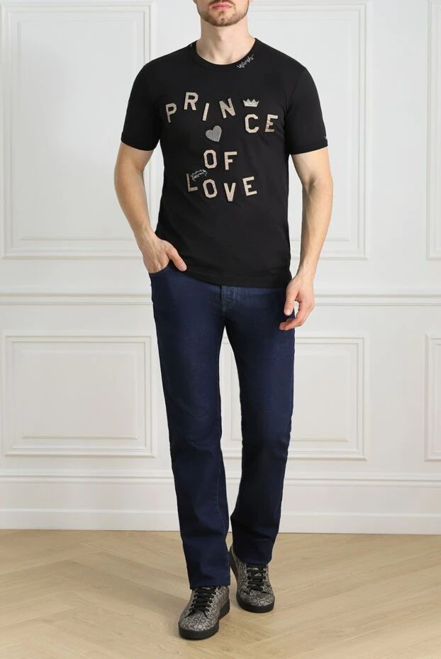 Dolce & Gabbana man black cotton t-shirt for men купить с ценами и фото 147224 - photo 2