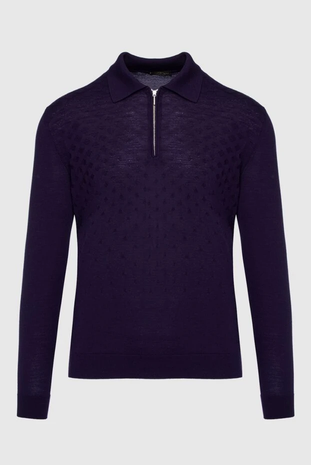 Cesare di Napoli man wool long sleeve polo violet for men купить с ценами и фото 147319 - photo 1