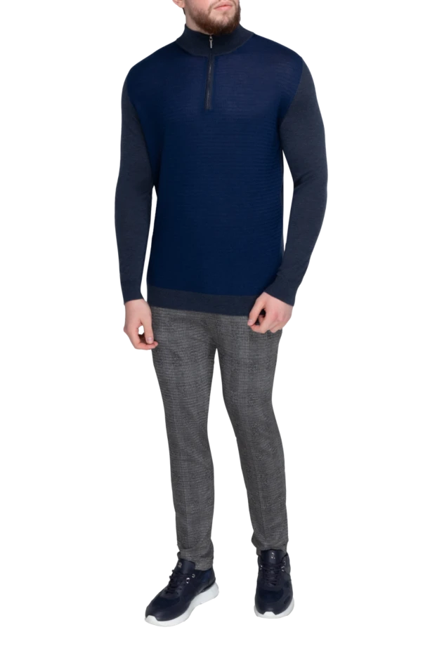 Cesare di Napoli man troyer cashmere and silk blue for men купить с ценами и фото 147341 - photo 2