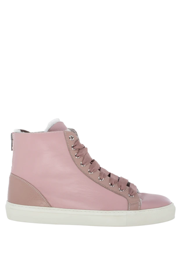 Lisa Conte woman pink leather and fur sneakers for women купить с ценами и фото 147393 - photo 1