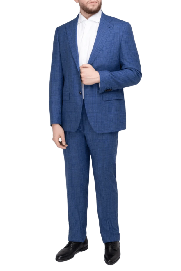 Sartoria Latorre man men's suit made of wool and cashmere, blue купить с ценами и фото 147399 - photo 2