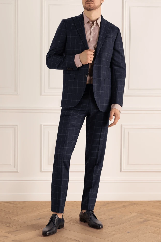 Sartoria Latorre man men's suit made of wool and cashmere, blue купить с ценами и фото 147408 - photo 2