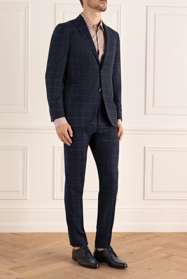 Sartoria Latorre wool and cashmere suit with a delicate sheen and a checkered pattern

 147408 - photo 3