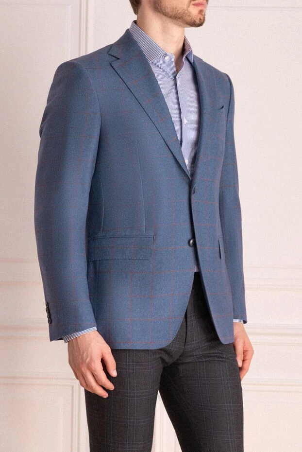 Sartoria Latorre premium wool jacket blue in expressive check 147416 - photo 3