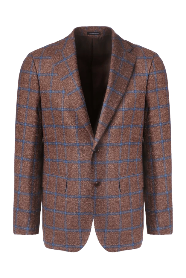 Luxury brown wool jacket with alpaca in an expressive check
- photo 1