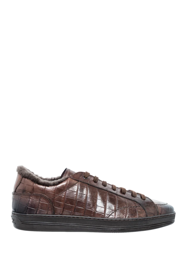 Doucal`s man brown leather sneakers for men купить с ценами и фото 147426 - photo 1