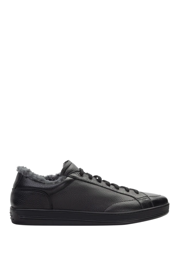 Doucal`s man black leather sneakers for men купить с ценами и фото 147434 - photo 1