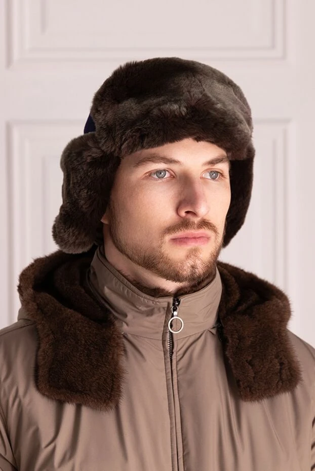 Tombolini man hat made of wool and natural fur brown for men купить с ценами и фото 147437 - photo 2