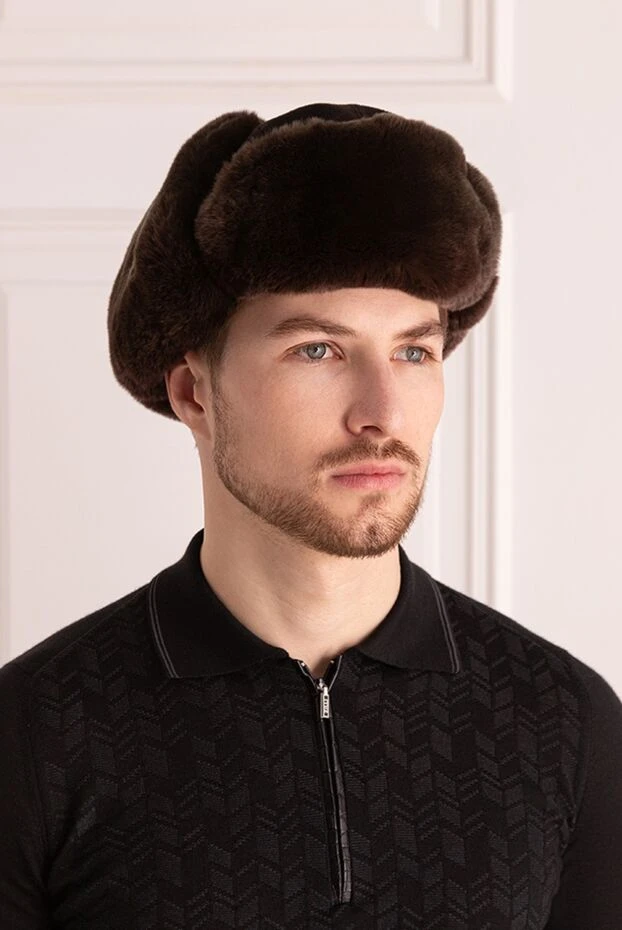 Tombolini man hat made of wool and natural fur brown for men купить с ценами и фото 147439 - photo 2