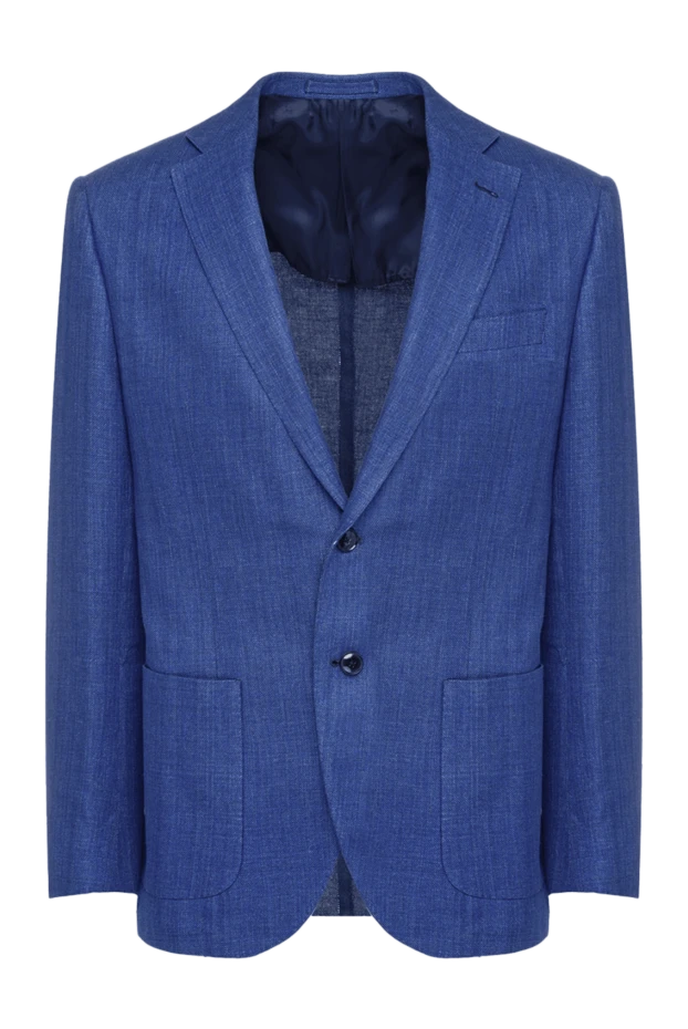 Lubiam man blue linen and cotton jacket for men 147443 - photo 1