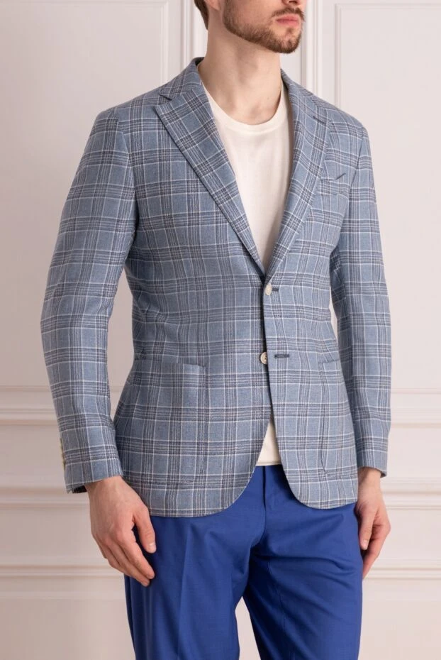 Lubiam a summer checkered jacket made of breathable fabric with a minimalist design 147445 - photo 3