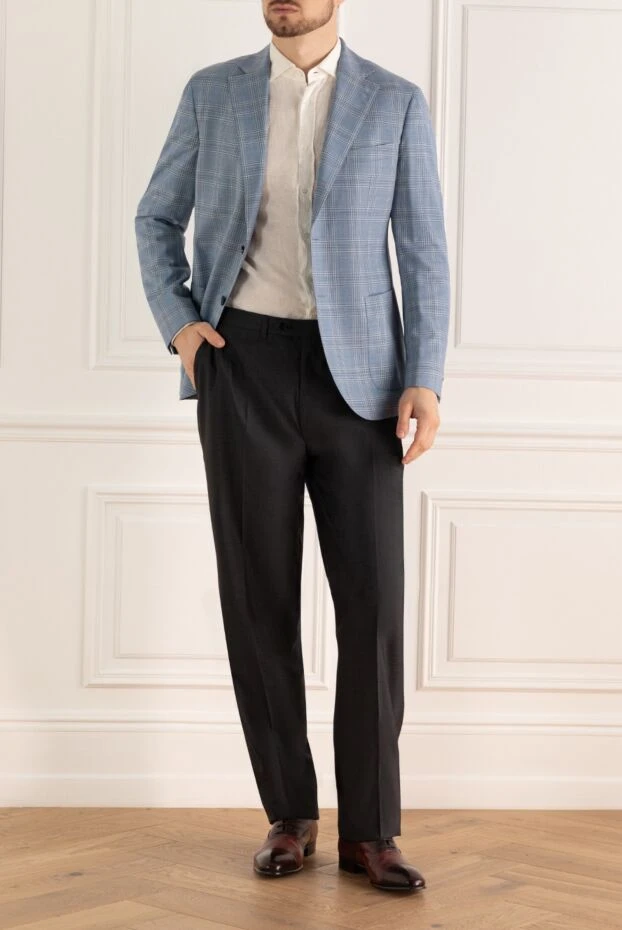 Lubiam man blue wool jacket for men купить с ценами и фото 147460 - photo 2