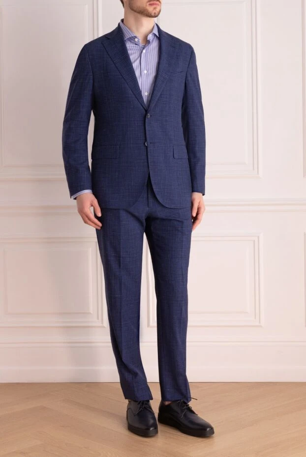 Lubiam textured suit in rich blue color made from natural fibers
 147471 - photo 3