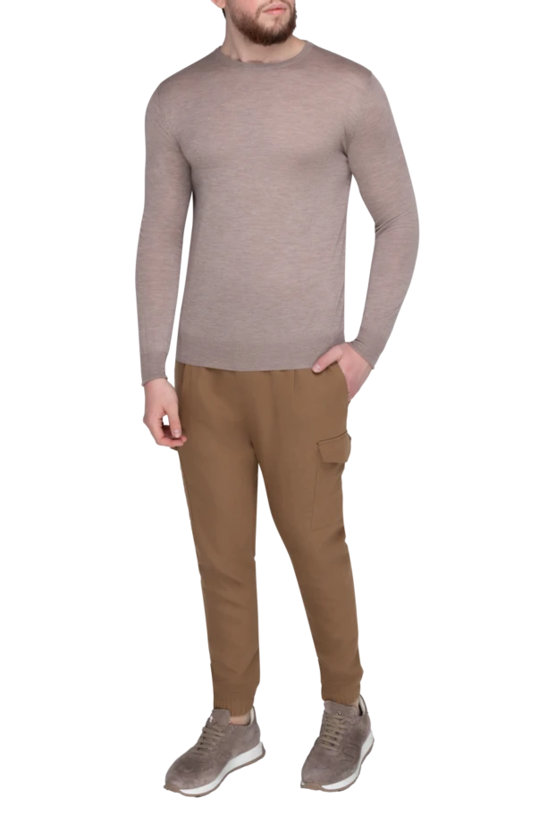 Cesare di Napoli man cashmere and silk jumper beige for men купить с ценами и фото 147501 - photo 2