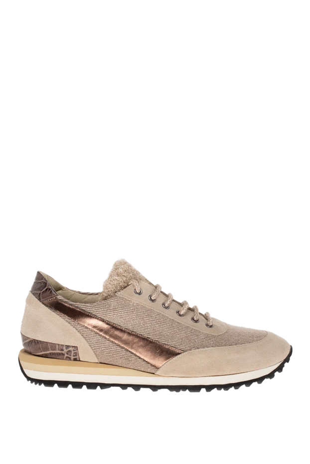 Panicale woman beige suede and wool sneakers for women купить с ценами и фото 147523 - photo 1