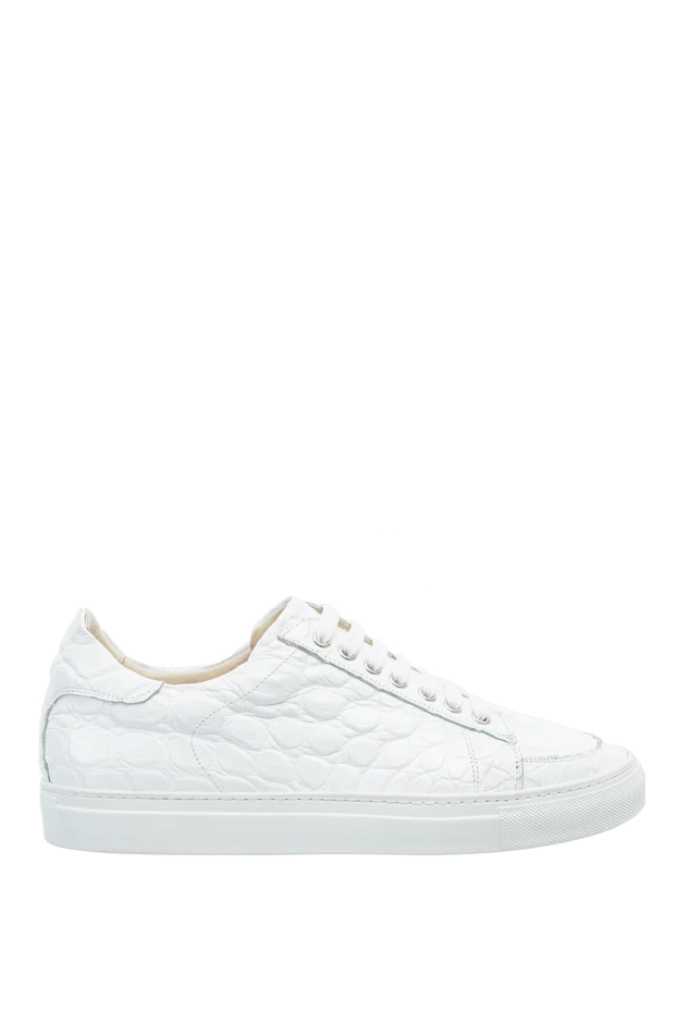 Cesare di Napoli man white crocodile leather sneakers for men купить с ценами и фото 147572 - photo 1