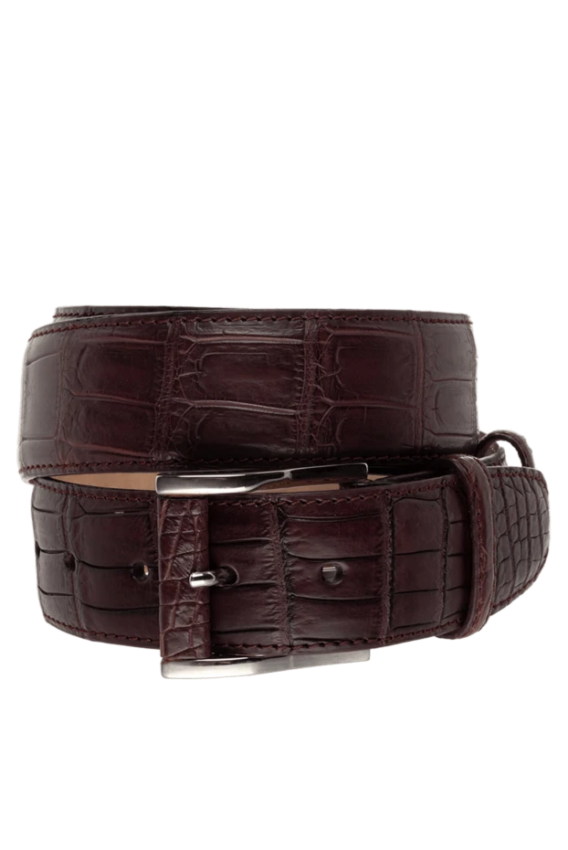 Cesare di Napoli man crocodile leather belt burgundy for men купить с ценами и фото 147575 - photo 1