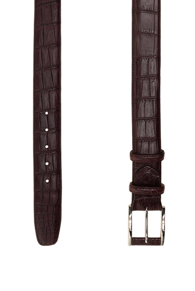 Cesare di Napoli қоңыр-бордовый крокодил терісінен жасалған белдік ерлерге арналған 147575 - фото 3