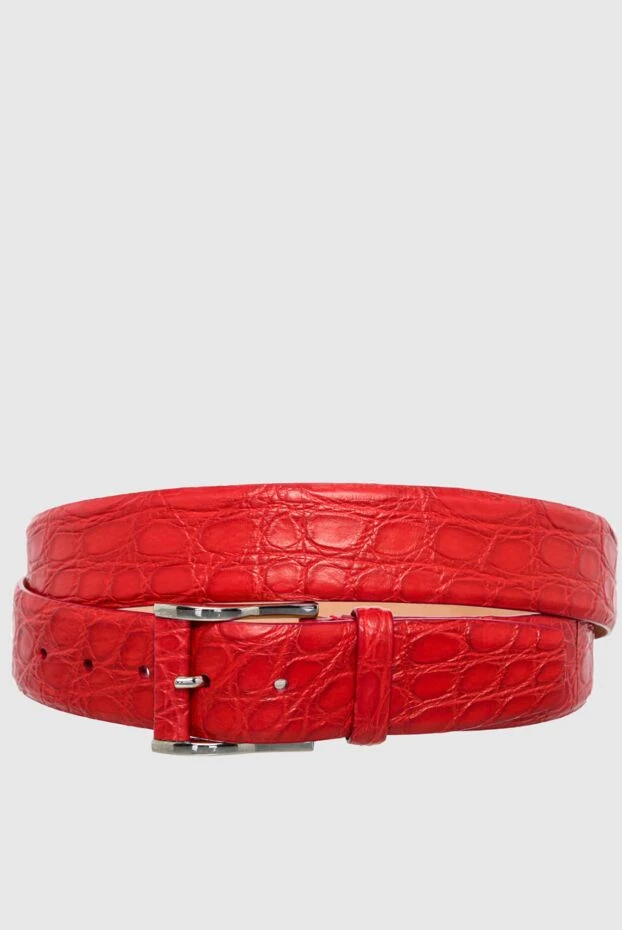 Cesare di Napoli man red crocodile leather belt for men купить с ценами и фото 147582 - photo 1