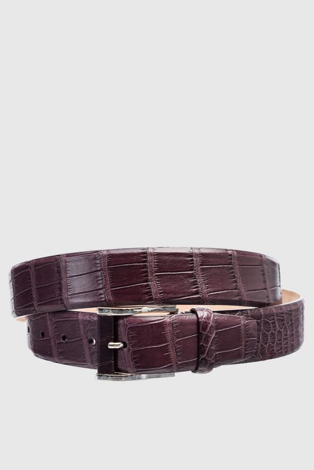 Cesare di Napoli man men's burgundy crocodile leather belt купить с ценами и фото 147588 - photo 1