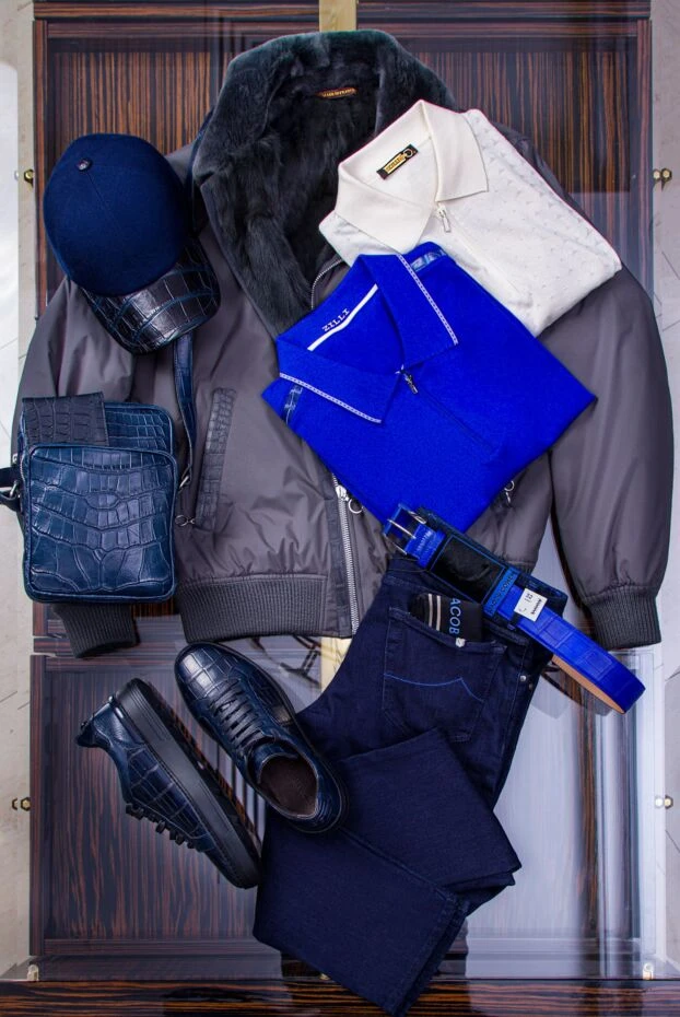 Barrett men's blue sneakers made of genuine crocodile leather with a glossy texture
 147594 - photo 2