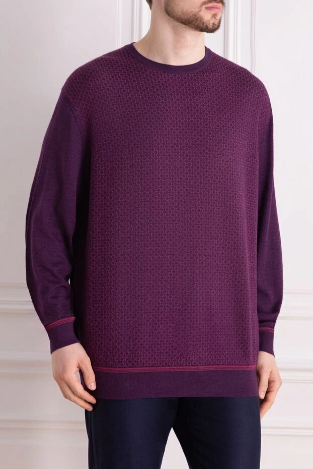 Stefano Ricci purple cashmere and silk jumper with a micro-print 147667 - photo 3