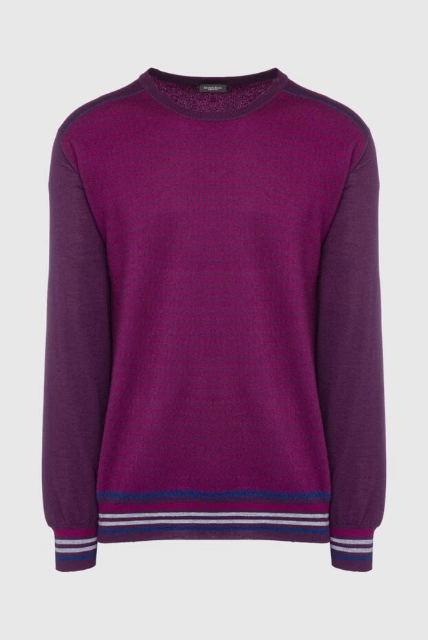 Трикотажный джемпер кашемир шелк с контрастной отделкой по низу - фото 1