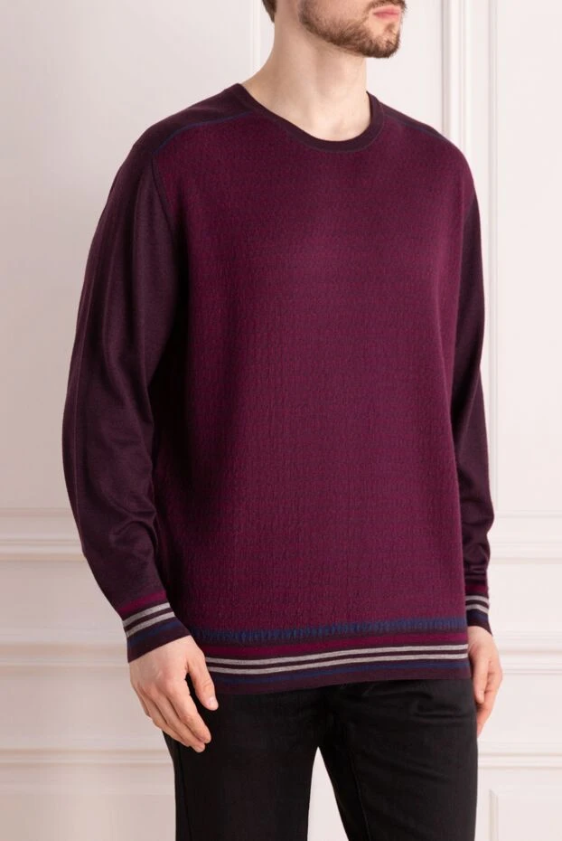 Stefano Ricci knitted cashmere silk jumper with contrast trim at the bottom 147683 - photo 3