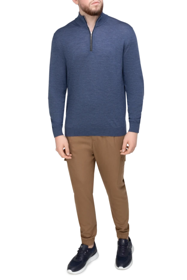 Cesare di Napoli man wool troyer blue for men купить с ценами и фото 147756 - photo 2