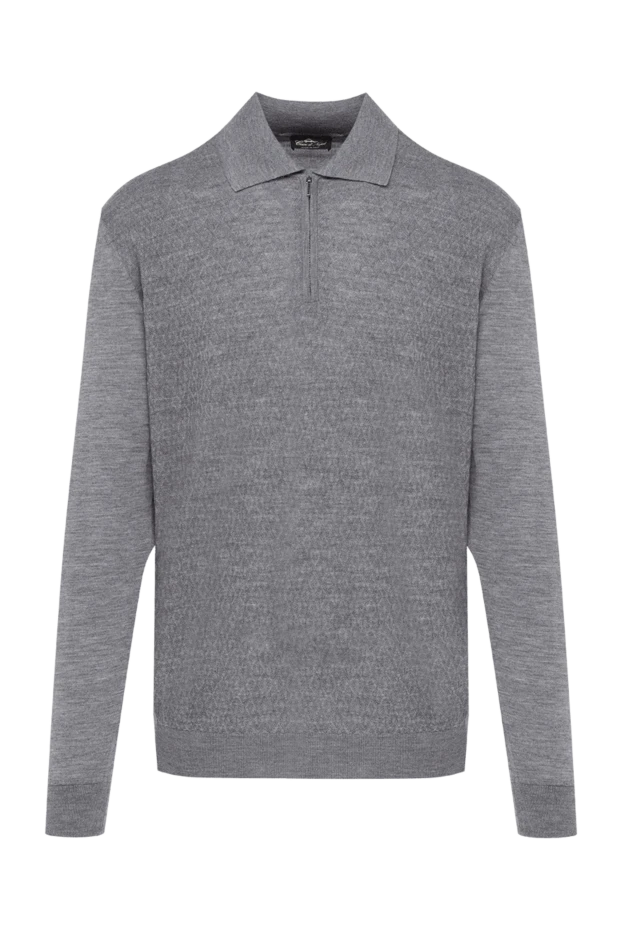 Cesare di Napoli man long sleeve polo in wool, silk and cashmere gray for men купить с ценами и фото 147758 - photo 1