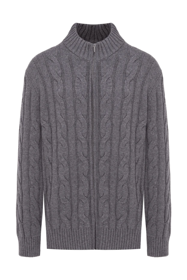 Cesare di Napoli man men's cardigan made of wool and cashmere, gray купить с ценами и фото 147771 - photo 1