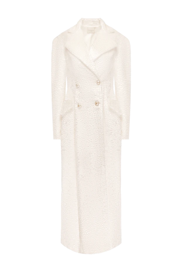 Әйелдерге арналған ақ ацетат және нейлон пальто - фото 1