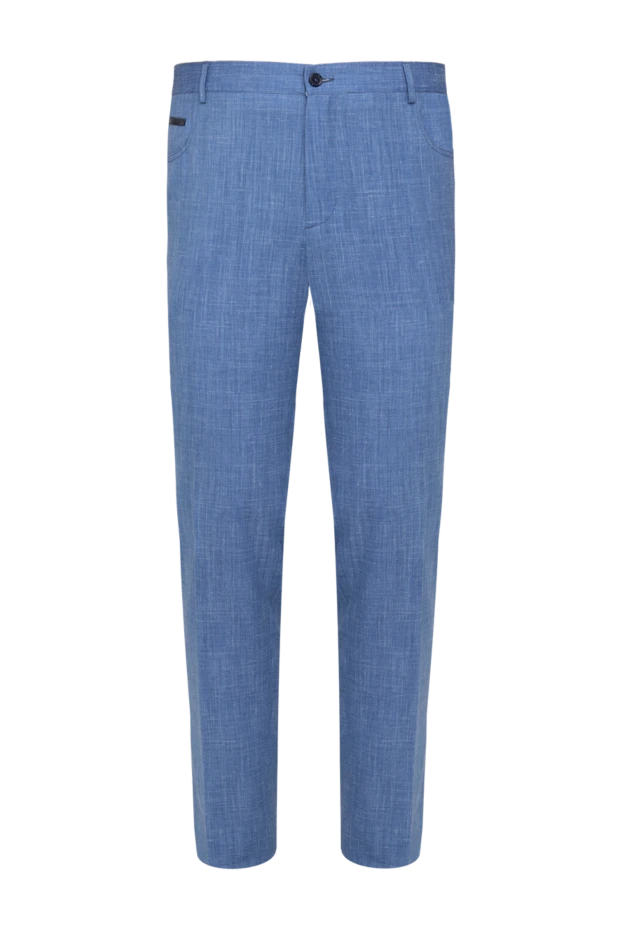 Hettabretz man blue wool and linen trousers for men купить с ценами и фото 147798 - photo 1