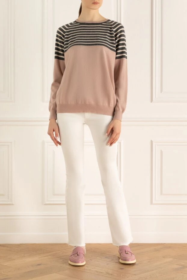 Brunello Cucinelli woman pink cashmere jumper for women купить с ценами и фото 147813 - photo 2