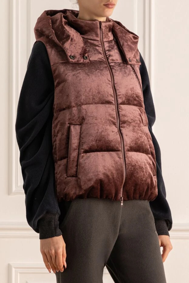 Brunello Cucinelli әйелдерге арналған бургундия жилеткасы 147851 - фото 3