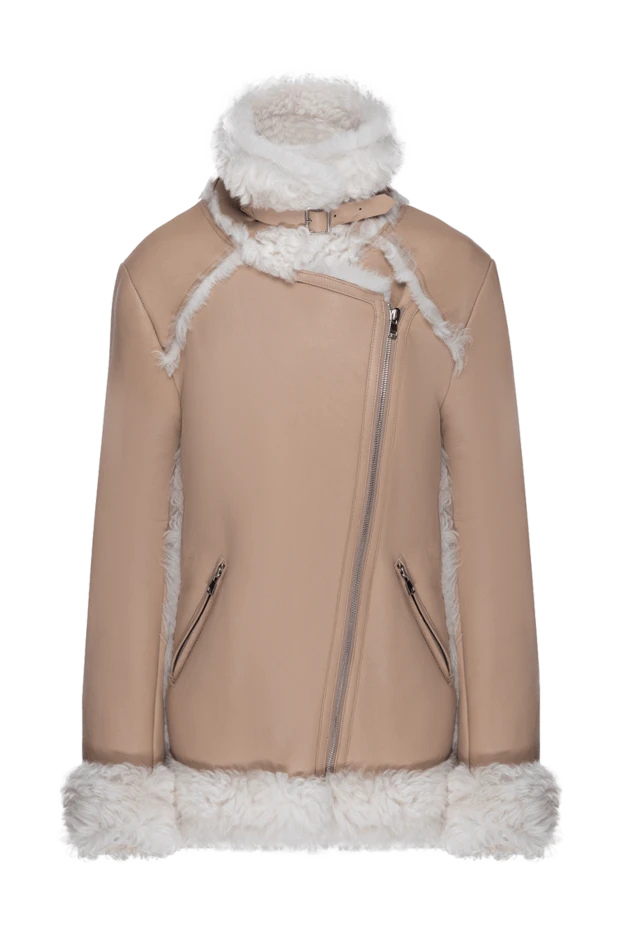 Intuition woman beige women's sheepskin coat made of natural fur and leather купить с ценами и фото 147976 - photo 1