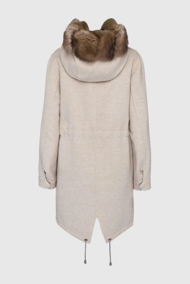 Fabio Gavazzi woman beige women's cashmere and sable fur parka купить с ценами и фото 148011 - photo 2