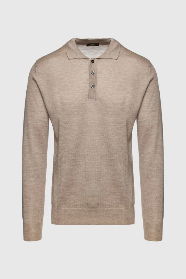 Cesare di Napoli man wool and cashmere long sleeve polo beige for men купить с ценами и фото 148028 - photo 1